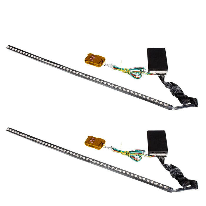 (2) 20" 7-Color Multi-Color LED Knight Rider Accent Lighting Bars For Car Truck