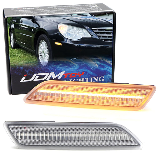 Clear Lens Reflector Replace Amber LED Side Markers For 2007-10 Chrysler Sebring