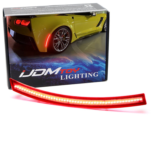 OE-Spec Red Lens Full LED Strip Rear Side Markers For 2014-19 Chevy C7 Corvette