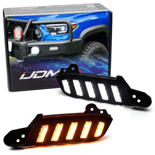 Below Headlamp White/Amber Sequential LED Daylight Kit For 2016-23 Toyota Tacoma