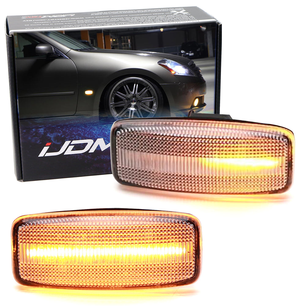 Clear Lens Amber Sequential Blink LED Fender Signal Markers For