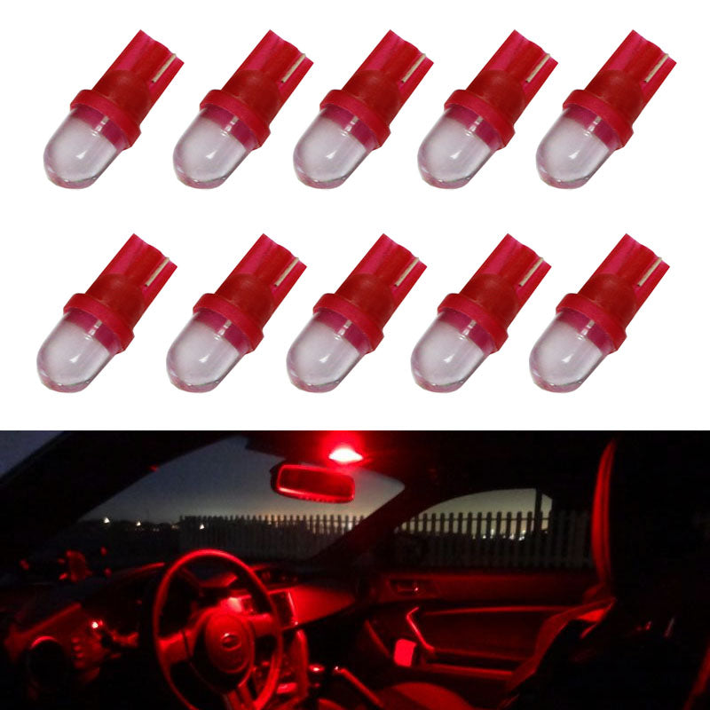 10) Red 1-LED 168 175 194 2825 W5W T10 LED Bulbs For Car Interior