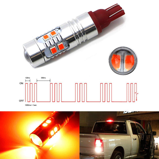 (1) Strobe/Flashing Red 921 912 LED Bulb For Truck High Mount 3rd Brake Light