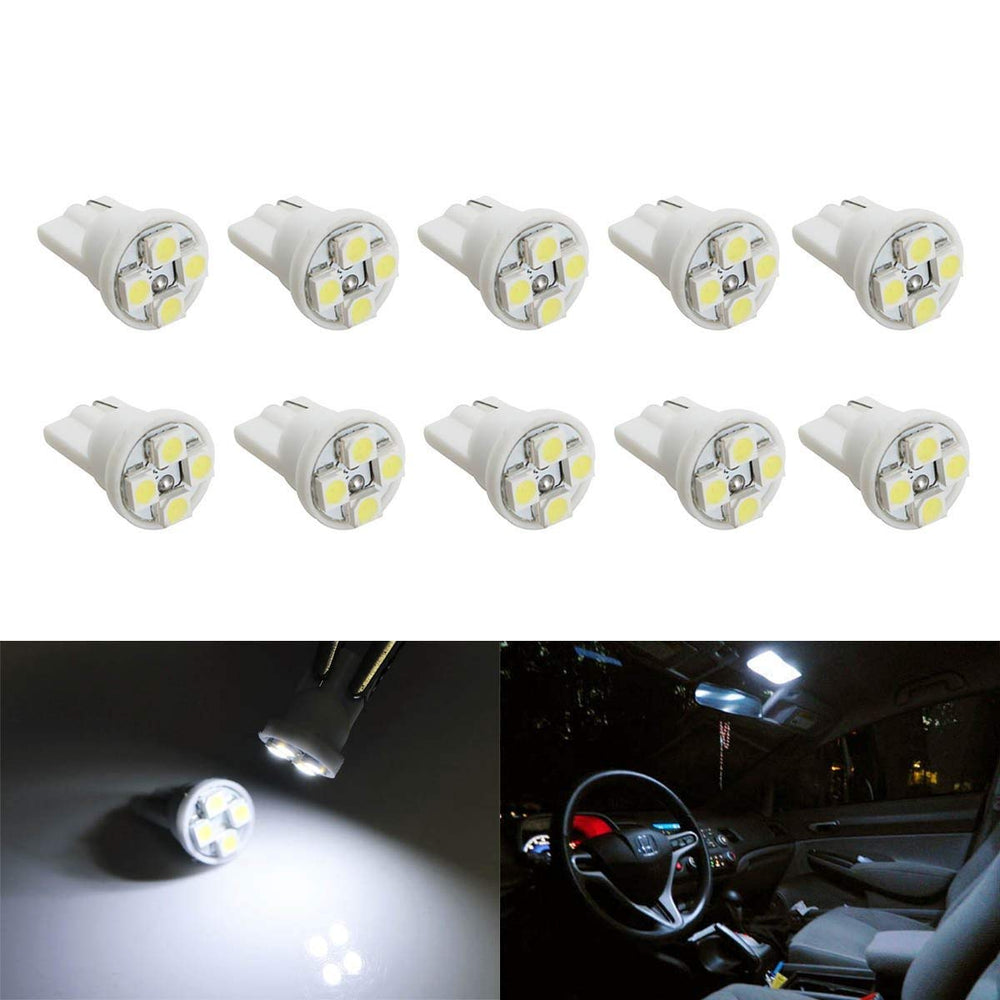 10) 4-SMD 168 194 2825 W5W LED Replacement Bulbs For Interior Map