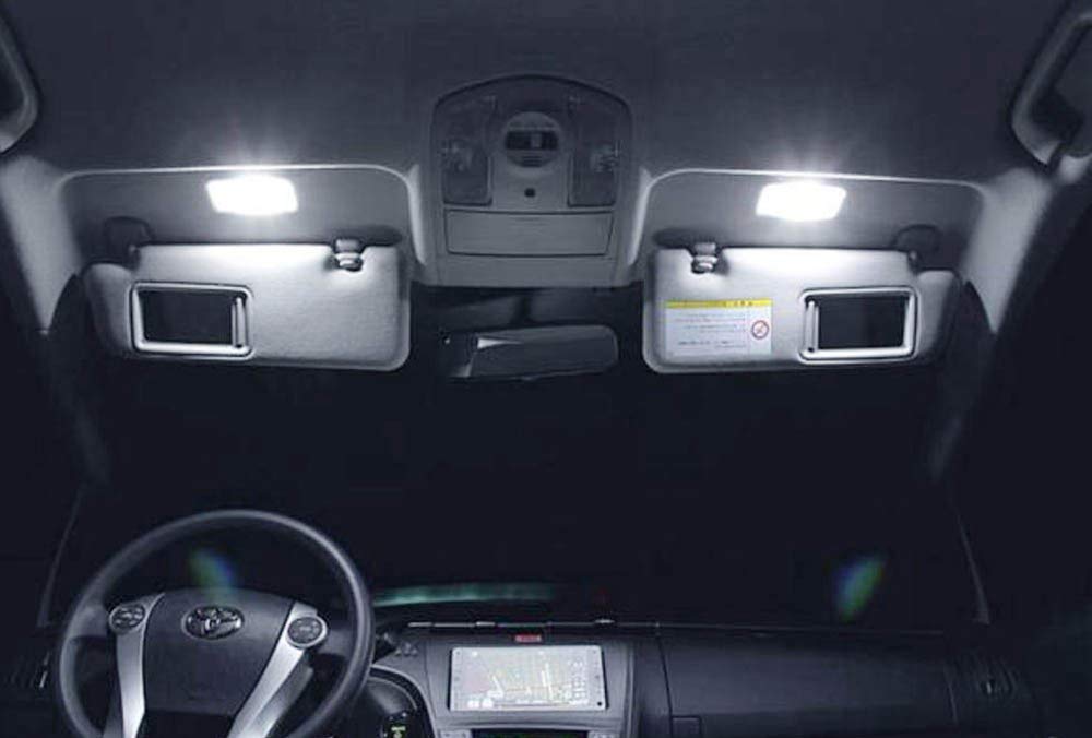 2pc White 6-SMD 29mm 6641 LED Bulbs For Car Sun Visor Flips Vanity Mirror Lights
