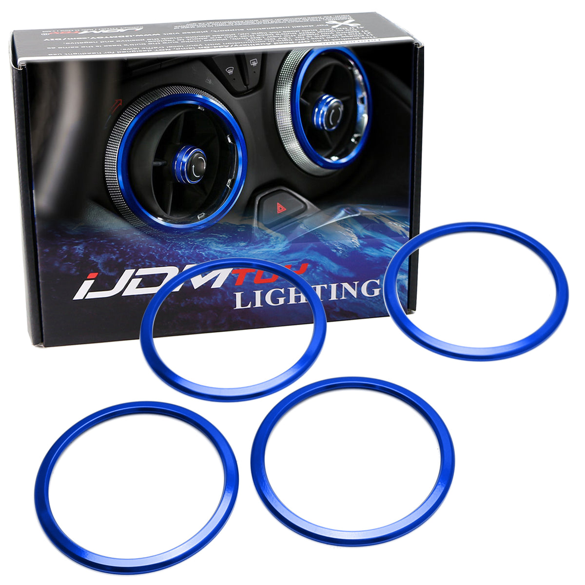 thumbnail image 2 of IJDMTOY Red AC Vent Outer Ring Decoration For 2016+ Chevy Camaro – 4pc Aluminum Trim 2 of 6