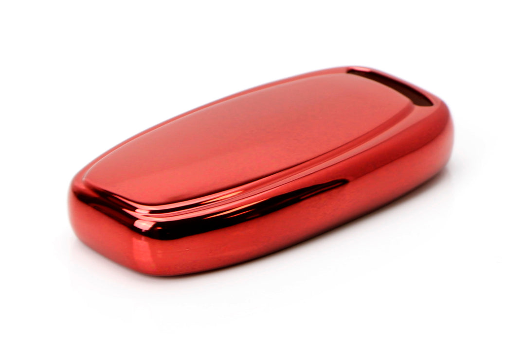 Chrome Red TPU Key Fob Case For Audi A3 A4 A5 A6 A7 Q3 Q5 Q7 3-Button Keyless