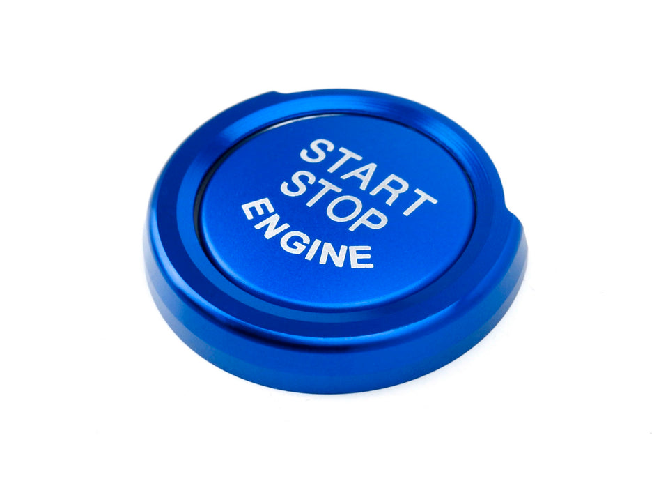 Metal Engine Button Blue Aluminum Keyless Engine Push Start Button w/Surrounding Ring Trim ...