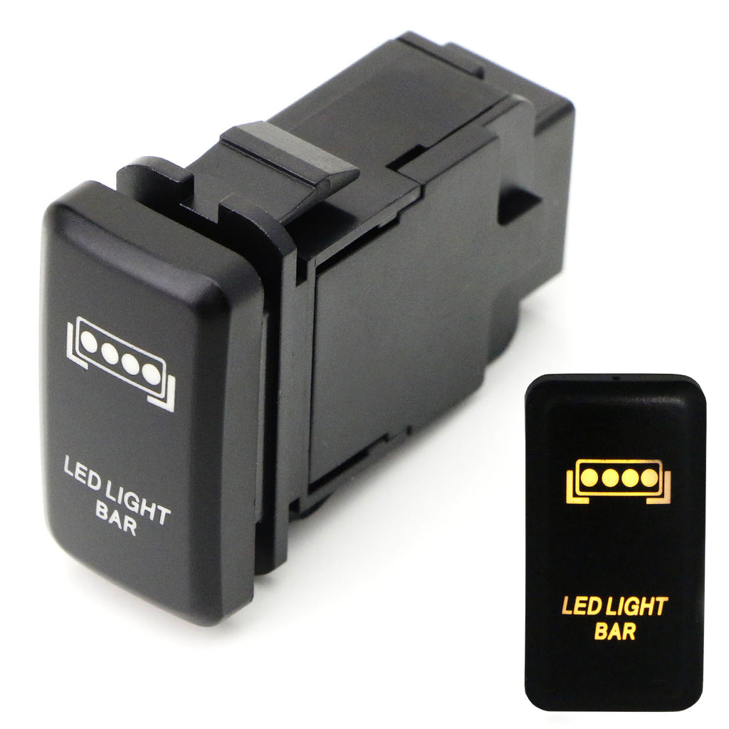 39mm Factory Style 4-Pole 12V Push Button Switch w/LED Light Bar