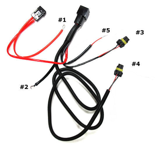 9005 9006 Relay Wiring Harness For Xenon Headlamp Kit, Add-On Fog Light, LED DRL