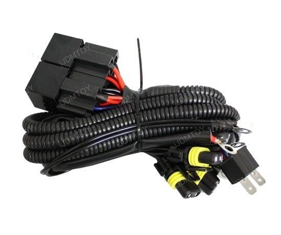 35W 55W Xenon Headlamp Kit Dual-Relay Wiring Harness for Hi/Lo Headlight Fog DRL