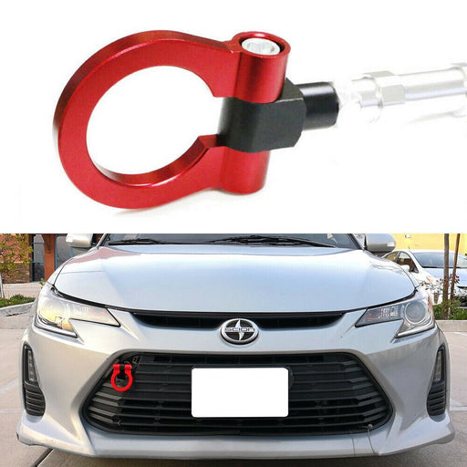 Sports Red Track Racing Style Aluminum Tow Hook Ring For 2014-2016 Scion tC