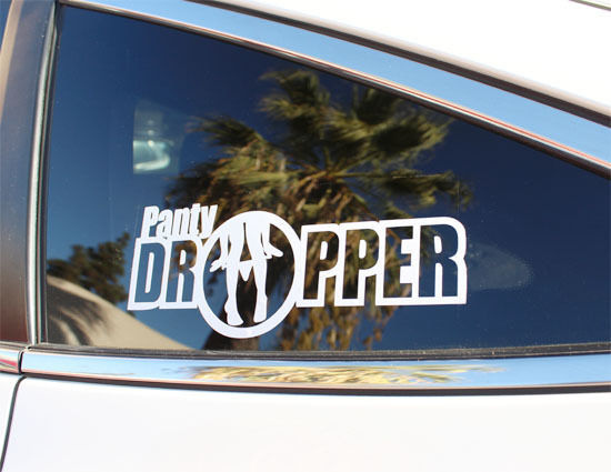 (2) Joking Funny Panty Dropper Lowered Car SUV Truck Graphic Vinyl Decals