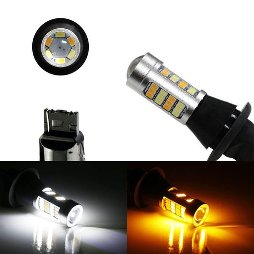 No Hyper Flash 42-SMD 7440 Switchback LED Bulbs For Daytime Running/Turn Signals