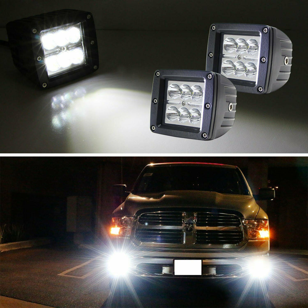 3" 2x3 24W High Power CREE LED Pod Lights For Truck Jeep Off-Road ATV iJDMTOY.com 3" 2x3 24W High Power CREE LED Pod Lights For Truck Jeep Off-Road ATV iJDMTOY.com