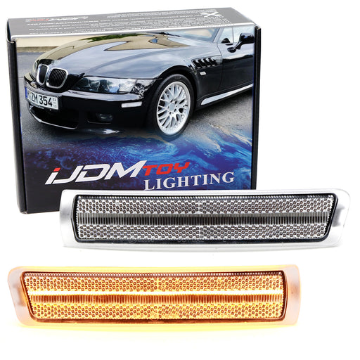 Euro Clear Lens Front Bumper Amber Full LED Strip Side Markers For 96-02 BMW Z3