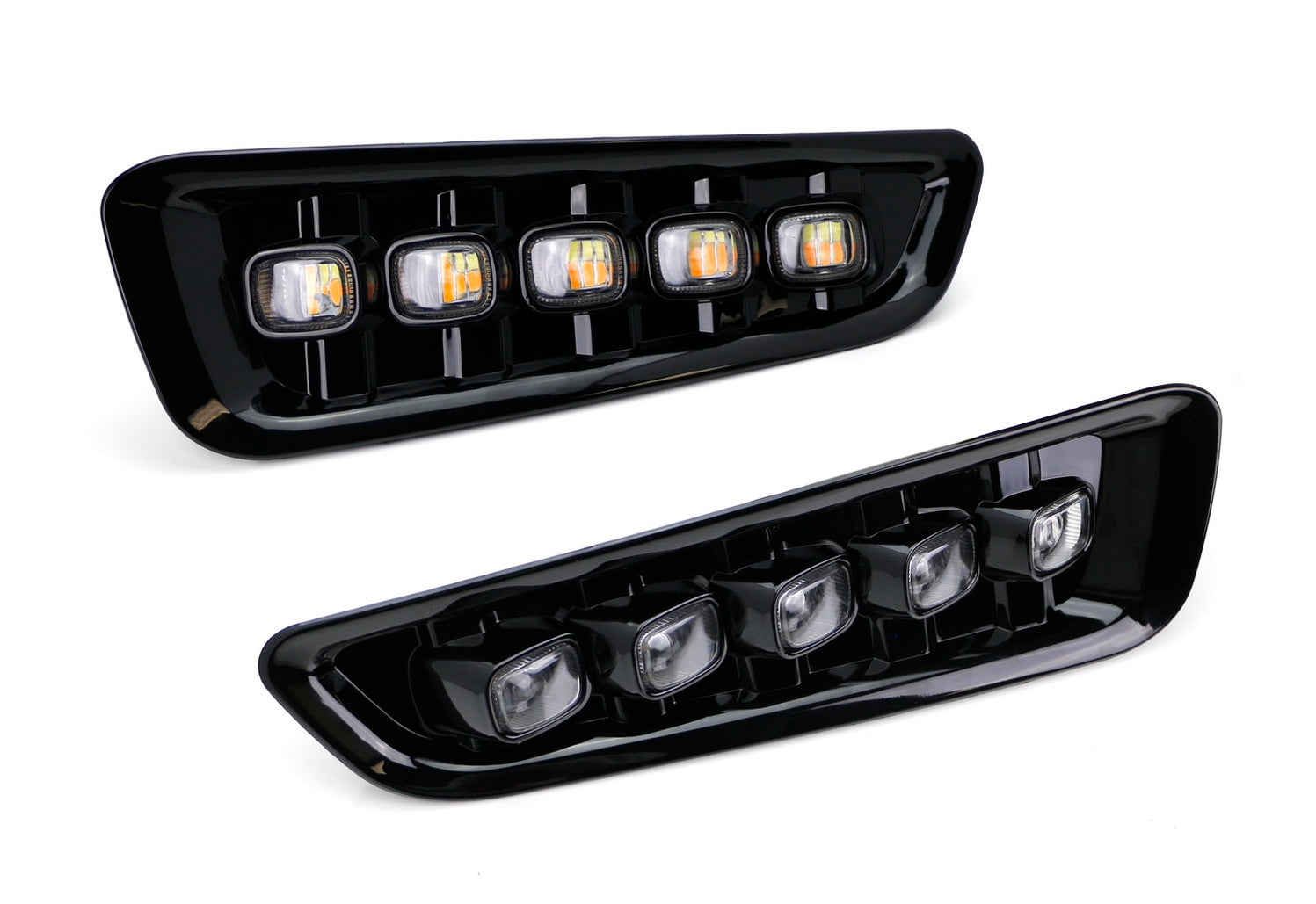 5-Light White/Amber Switchback LED Daytime Running Lights For 17-20 Fo ...
