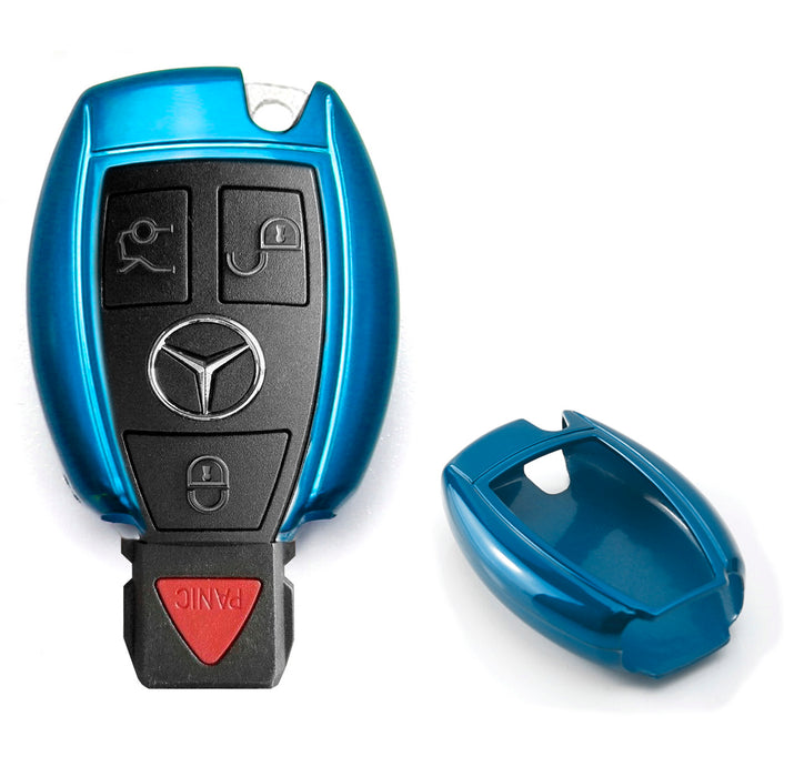 Exact Fit Gloss Metallic Smart Remote Key Fob Shell For Mercedes-Benz C E S M CLS CLK GLK GL Class, etc
