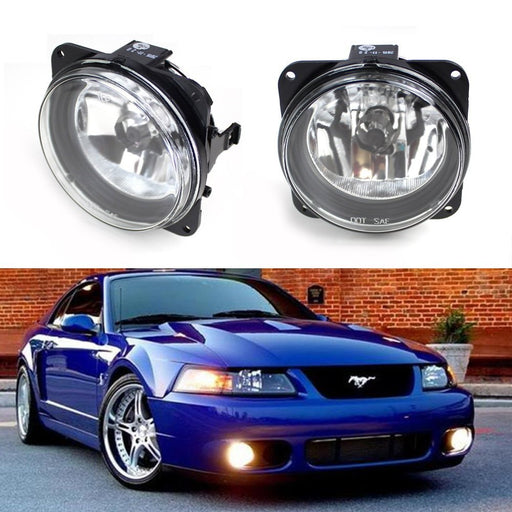 Complete Clear Lens Fog Lights w/Bulbs For Ford Escape, Mustang Cobra, Focus SVT