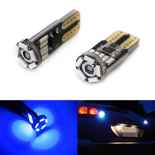 (2) Blue 15-SMT T10 LED Bulbs For Car Reverse Backup Lights, 912 920 921 Wedge