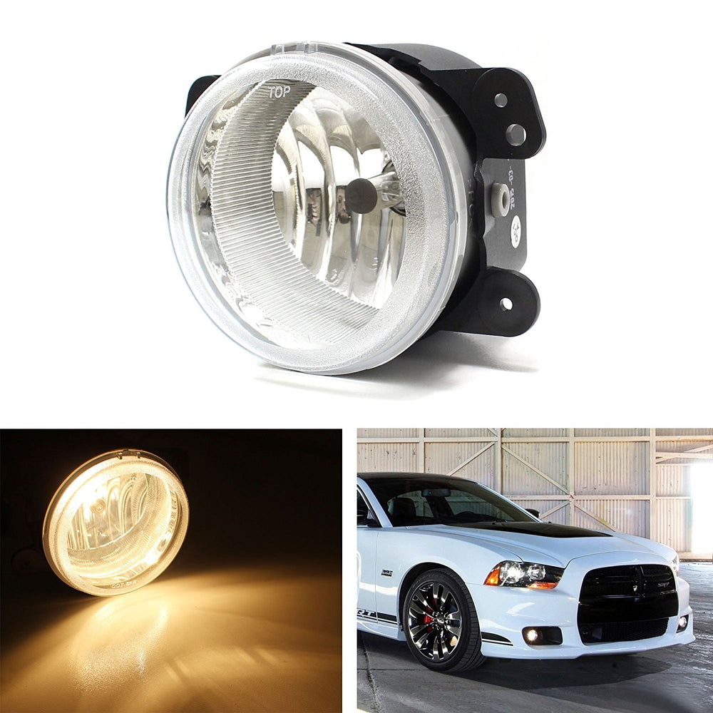 1) Replacement Clear Lens Fog Light w/ Bulb For Jeep Wrangler Dodge C iJDMTOY.com 1) Replacement Clear Lens Fog Light w/ Bulb For Jeep Wrangler Dodge C iJDMTOY.com