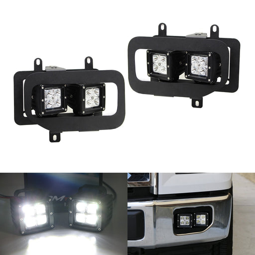 80W CREE Cubic LED Foglamps w/Mounting Brackets, Bezels For 2015-2017 Ford F-150