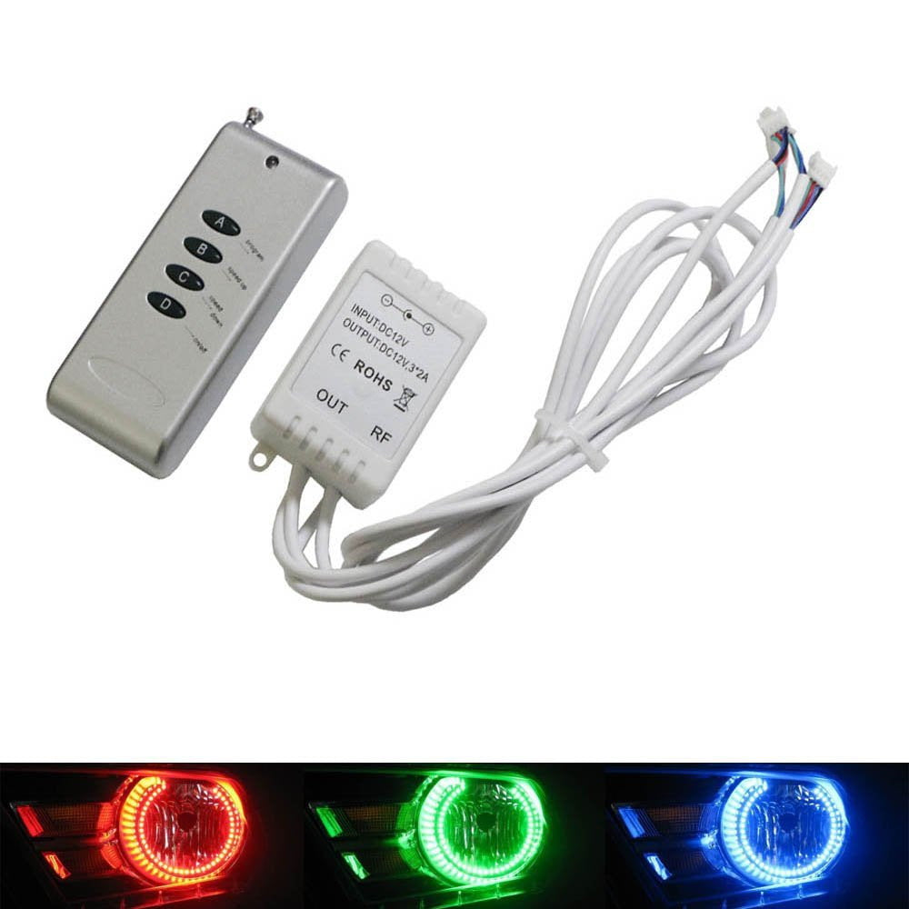 48W 4-Output RGB Wireless Remote Control w/ Strobe Solid Lighting For ...