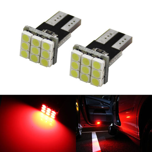 Brilliant Red 168 194 2825 T10 SMD Wedge LED Bulbs For Car Step Side Door Lights