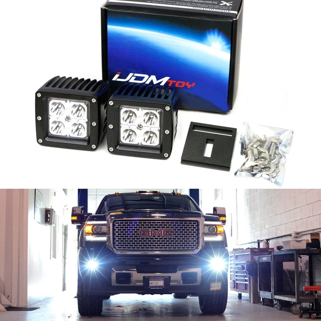 40W CREE LED Pods w/ Foglamp Bracket/Wirings For GMC Sierra Chevy Colo   iJDMTOY.com