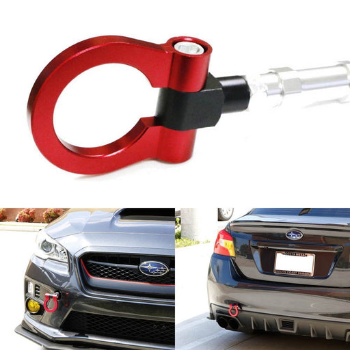 Red Track Racing Style CNC Aluminum Tow Hook Ring For 15-up Subaru WRX or STI