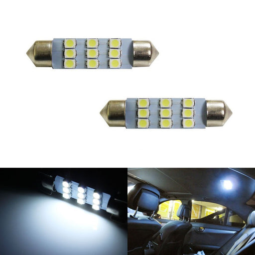 Xenon White 9-SMD 1.72" 42mm 578 211-2 LED Bulbs For Interior Map Dome Lights