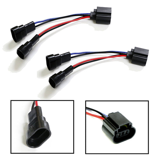 (2) Dual 9005/9006 To H13 Wiring Conversion Adapters For Headlight Retrofit