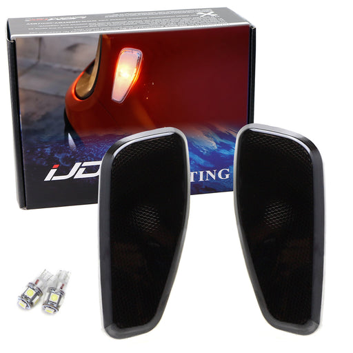 Smoked Lens Side Marker Lamps w/Amber LED Replacement Bulbs For 2015-up Renegade