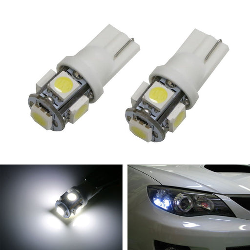 HID Match Xenon White 168 2825 5-SMD LED Bulbs For Car Parking Clearance Lights