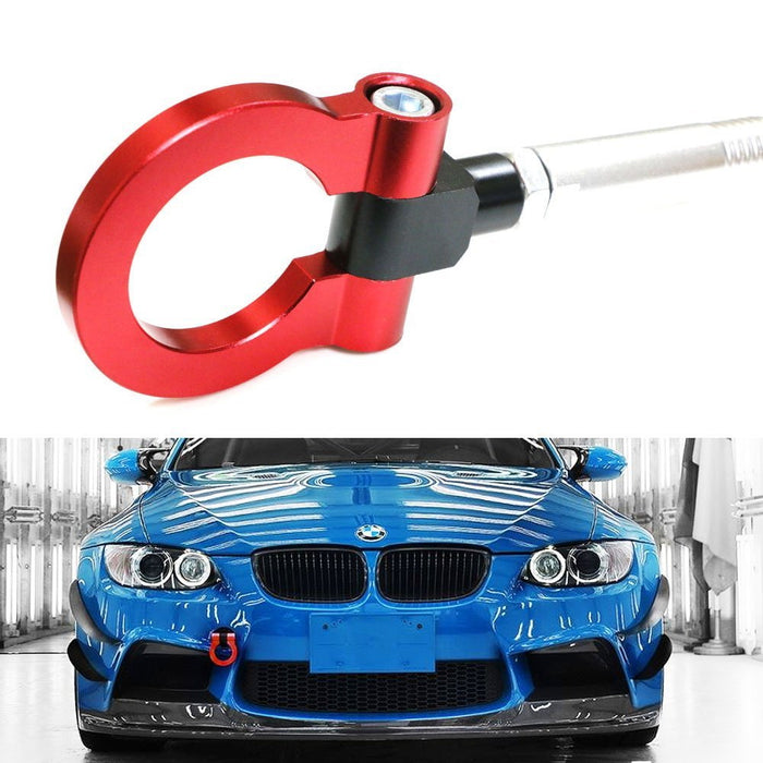 DEWHEL JDM Aluminum Track Racing Front Rear Bumper Car Accessory Auto  Trailer Ring Eye Towing Tow Hook Kit Blue Screw On For BMW 1 3 5 Series X5  X6 E36 E39 E46