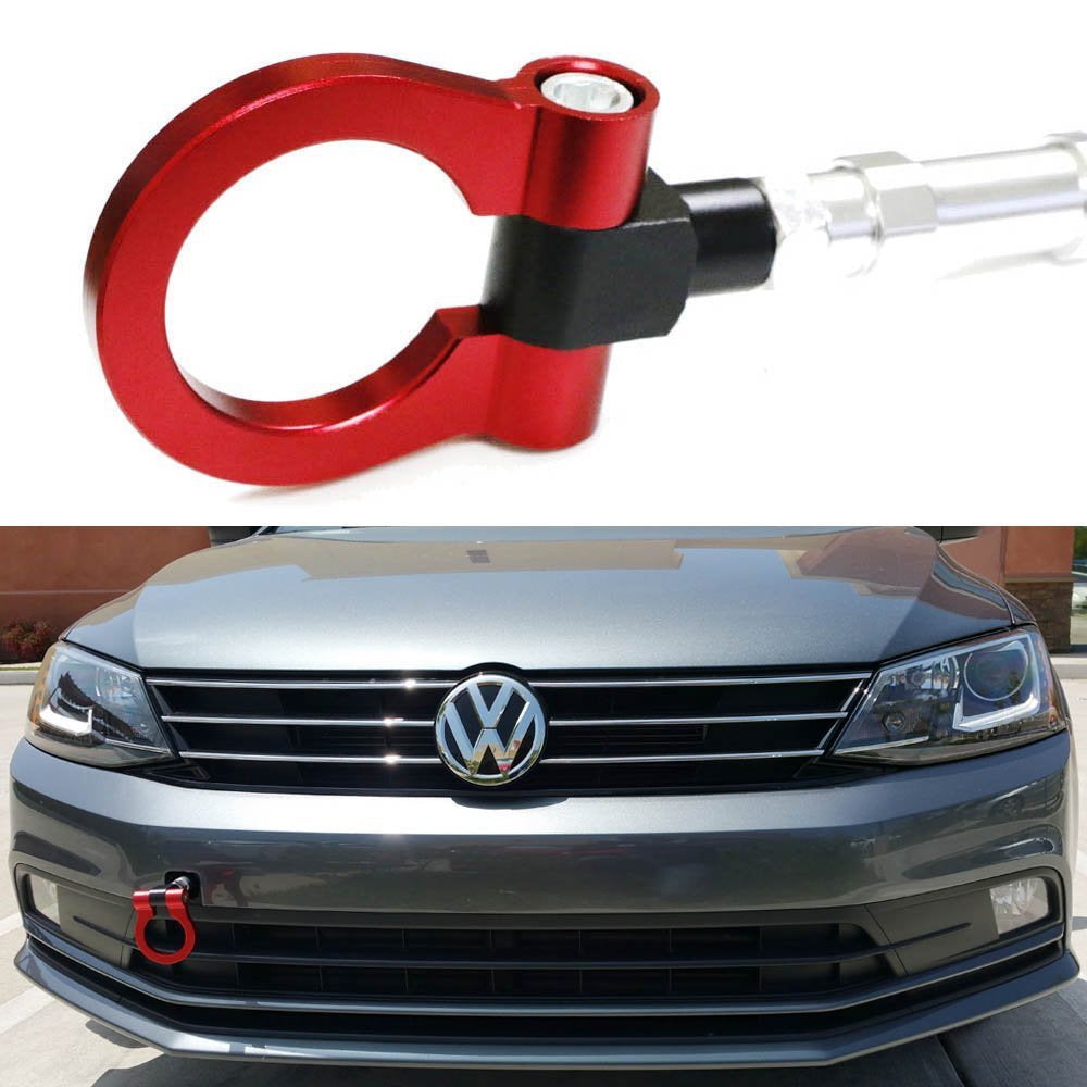 1 Set Red Racing Style Nylon Tow Strap Hook For VW Jetta MK6 2011