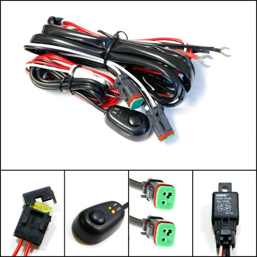 Deutsch DT DTP Connectors Relay Harness Wire Kit with LED Light ON/OFF Switch