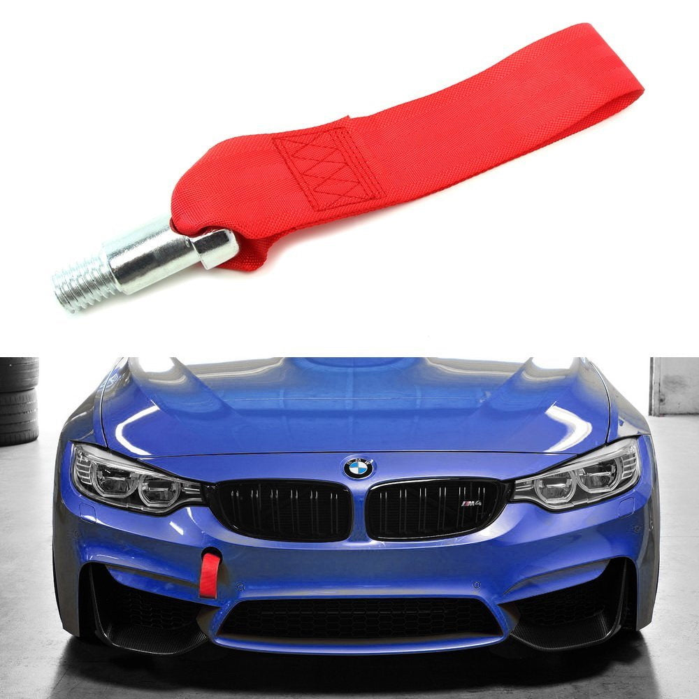 1) Red High Strength Racing Tow Hook Strap Set For New BMW Fxx 1 2
