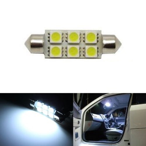 1 pc Xenon White 6-SMD 1.72" 41mm 42mm LED Car Map Dome Light Bulb