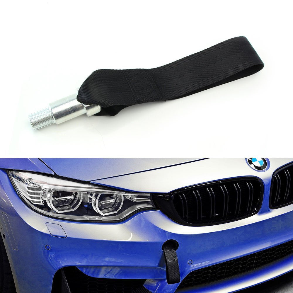 Black High Strength Racing Tow Hook Strap Set For New BMW Fxx 1 2 3 4 —  iJDMTOY.com