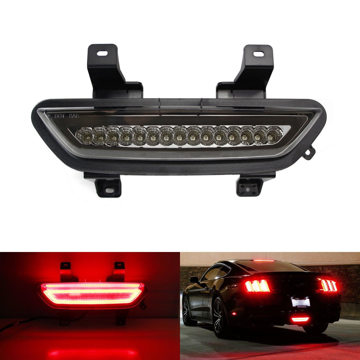 Euro Style 3-IN-1 LED Rear Fog Light Brake/Reverse Light For 15-17 For ...