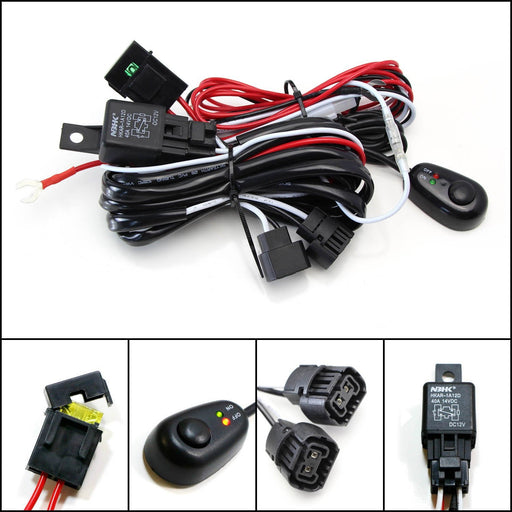 5202 PSX24W Relay Harness Wire Kit+LED ON/OFF Switch For Fog Lights HID Worklamp