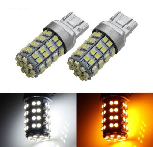 High Power 7443 Switchback White/Amber LED Bulbs For Front Turn Signal Lights