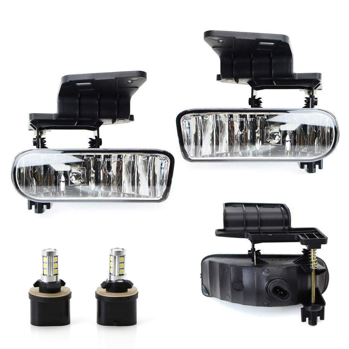 Clear Lens White LED FogLights w/Bracket For Chevy 1500 2500 3500 Suburban Tahoe