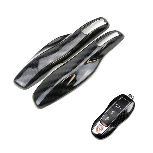 Carbon Remote Smart Key Shell Holder Cover For Porsche Cayenne Panamera Macan
