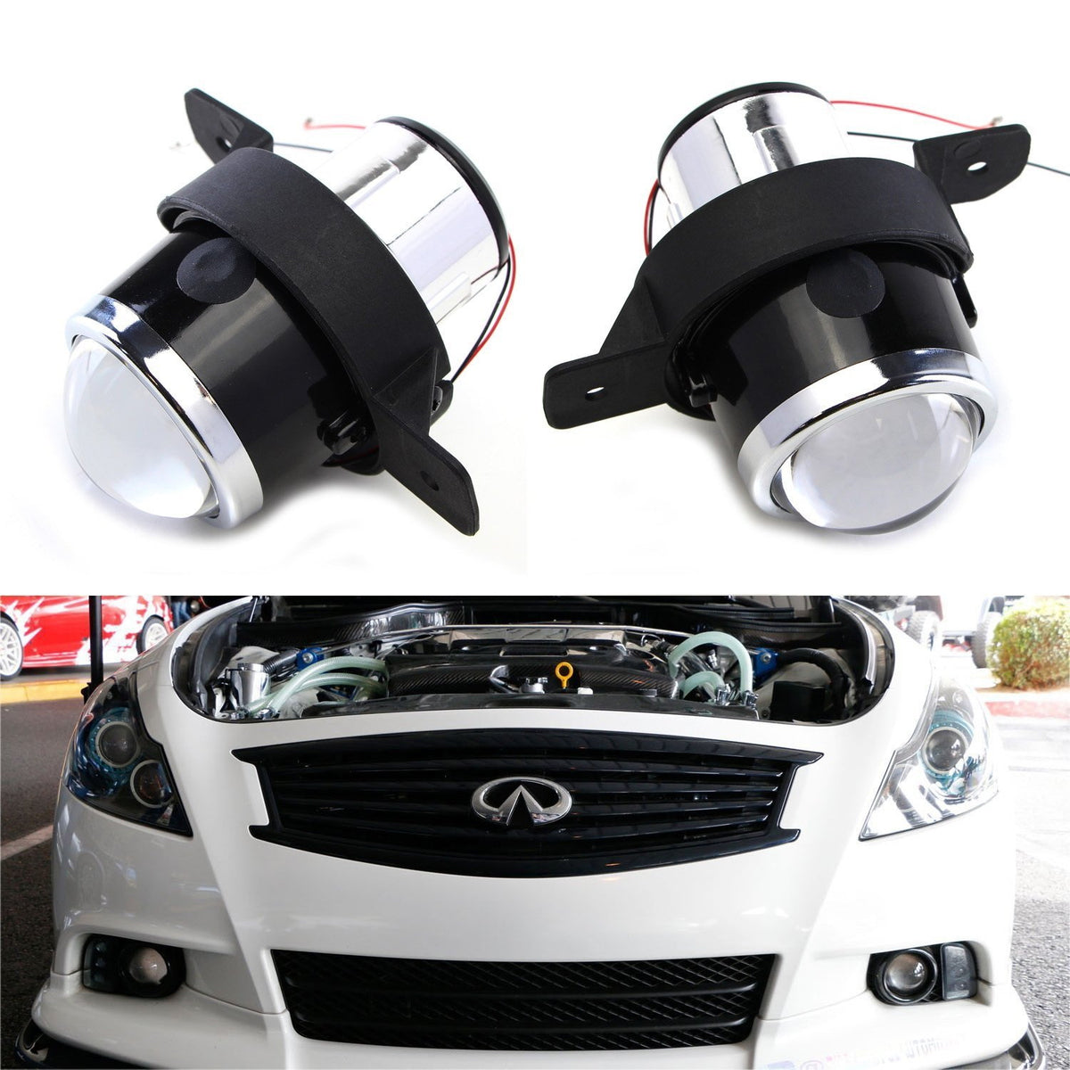 Front Fog Lamp Chrome Trim Ring RIGHT & LEFT 2pc OEM INFINITI *See Front Fog Lamp Chrome Trim Ring RIGHT & LEFT 2pc OEM INFINITI *See