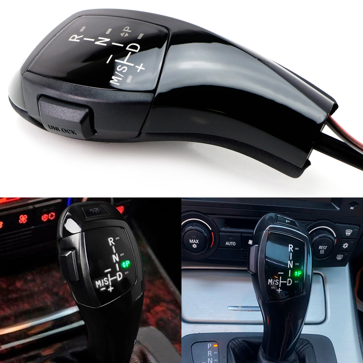 Black LED Illuminated Shift Knob Selector Upgrade For BMW E39 5