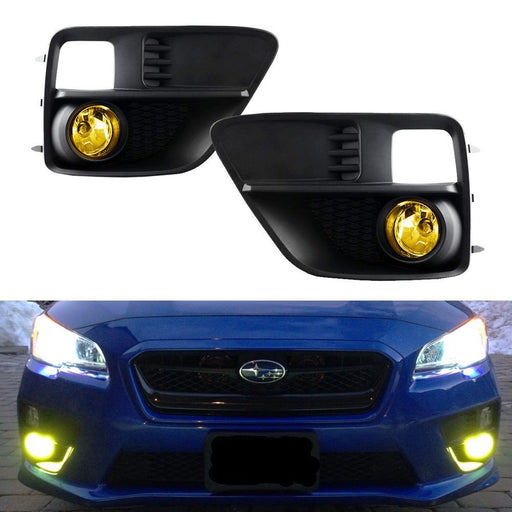 Complete Yellow Lens Fog Light Kit w/ Bezel Covers, Wirings For 15-17 Subaru WRX