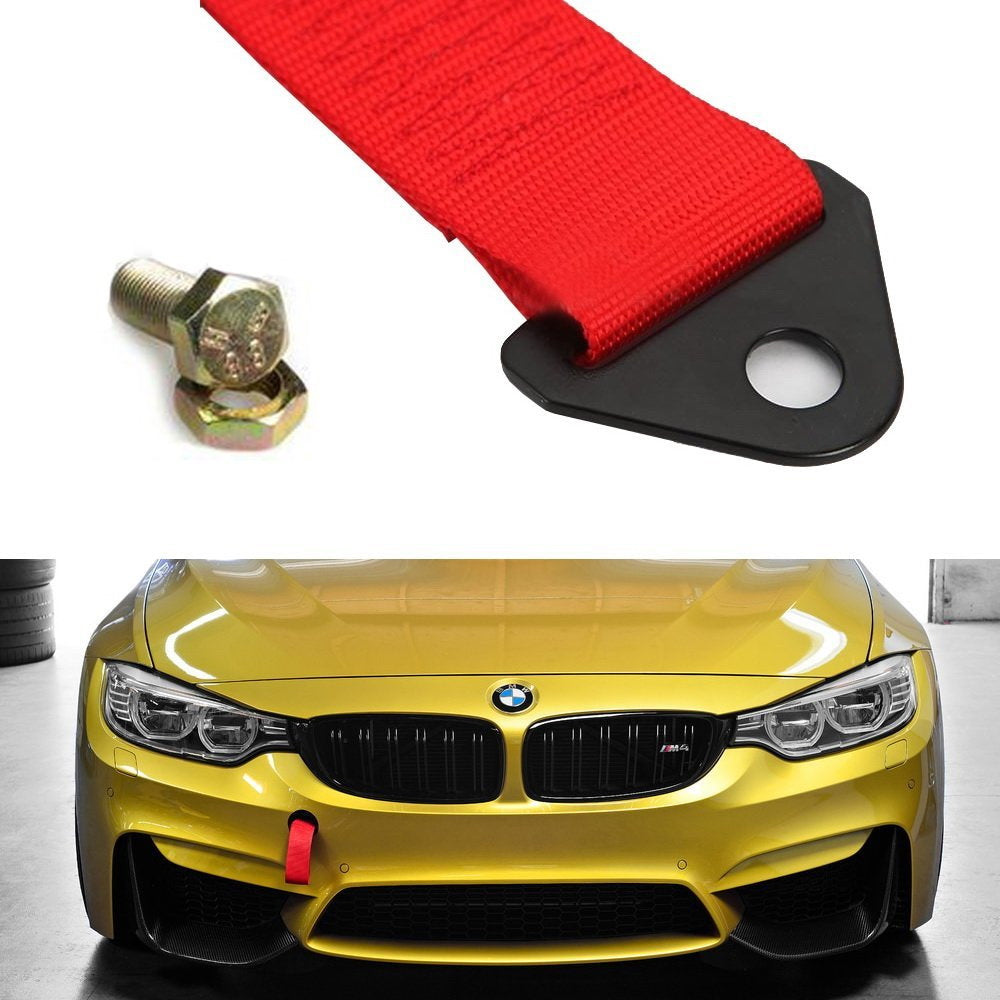 Nylon High Strength Universal Red Racing Sports Tow Strap Tow Hook 
