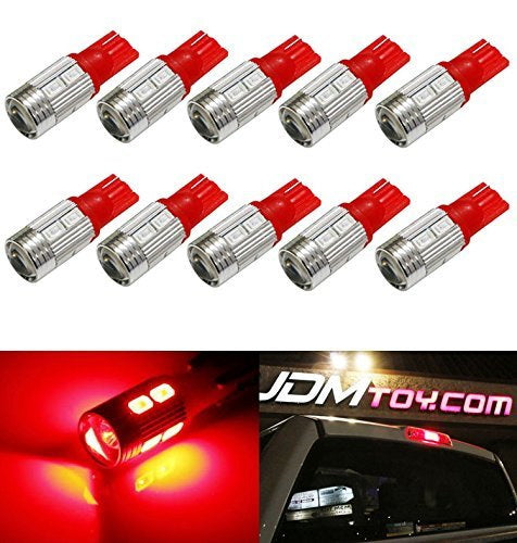 (10) Red 921 912 920 168 T10 SMD LED Bulbs For Truck 3rd Brake Lamp Cargo Lights